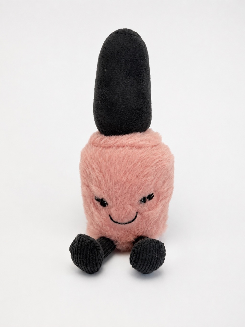 Plush Pink Nail Polish Toy with Black Cap